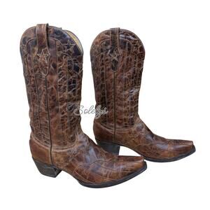 Old Gringo Yippee Ki Yay San Marcos Distressed Star Western Cowgirl Boot 10.5B